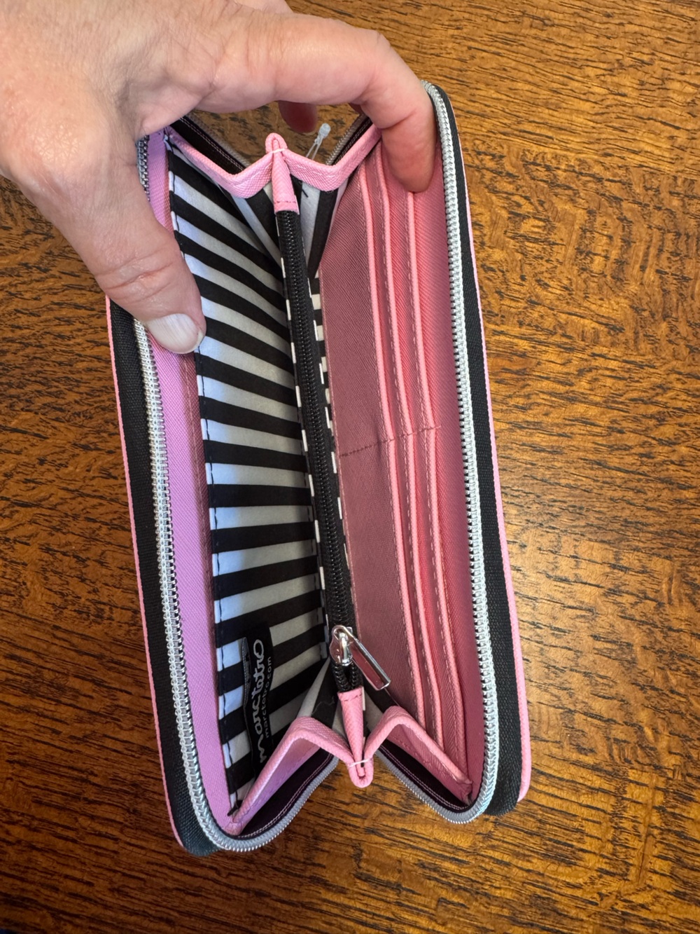 NWT Marc Tetro Pink Yorkie Terrier Long Zip-Around Wallet - Picture 3 of 5